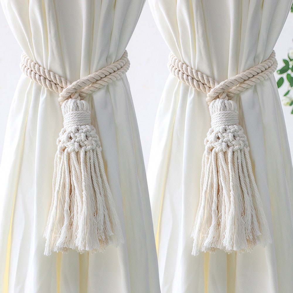 2 Pack Macrame Curtain Tiebacks