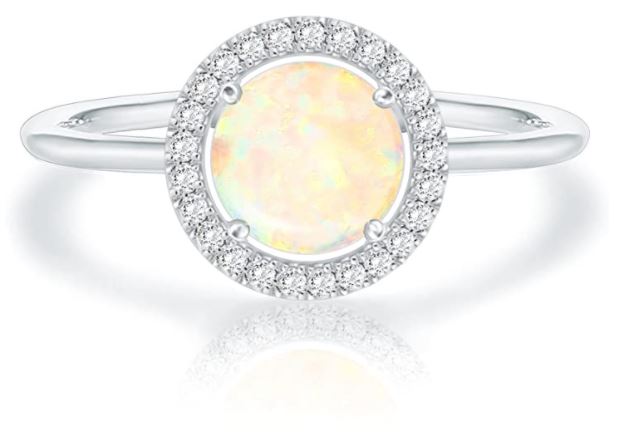 14K Gold Plated Swarovski Crystal Birthstone Ring - Adjustable Stackable Ring