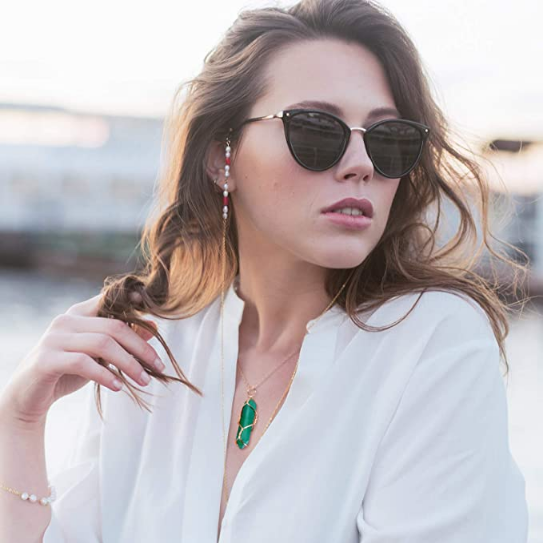 10 Pieces Hexagonal Crystal Pendant Necklace, Full Wire Wrap Gemstone Necklace for Women Girls