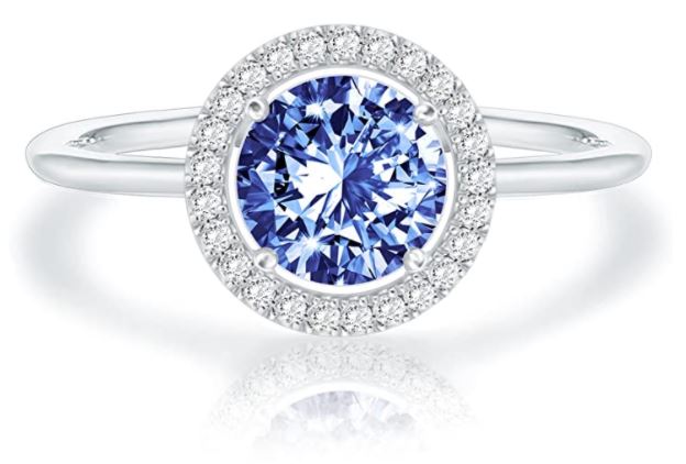 14K Gold Plated Swarovski Crystal Birthstone Ring - Adjustable Stackable Ring