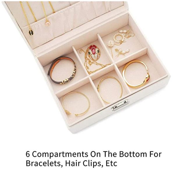 Jewellery Organizer Case Box Holder Storage Earring Ring Velvet Display Leather