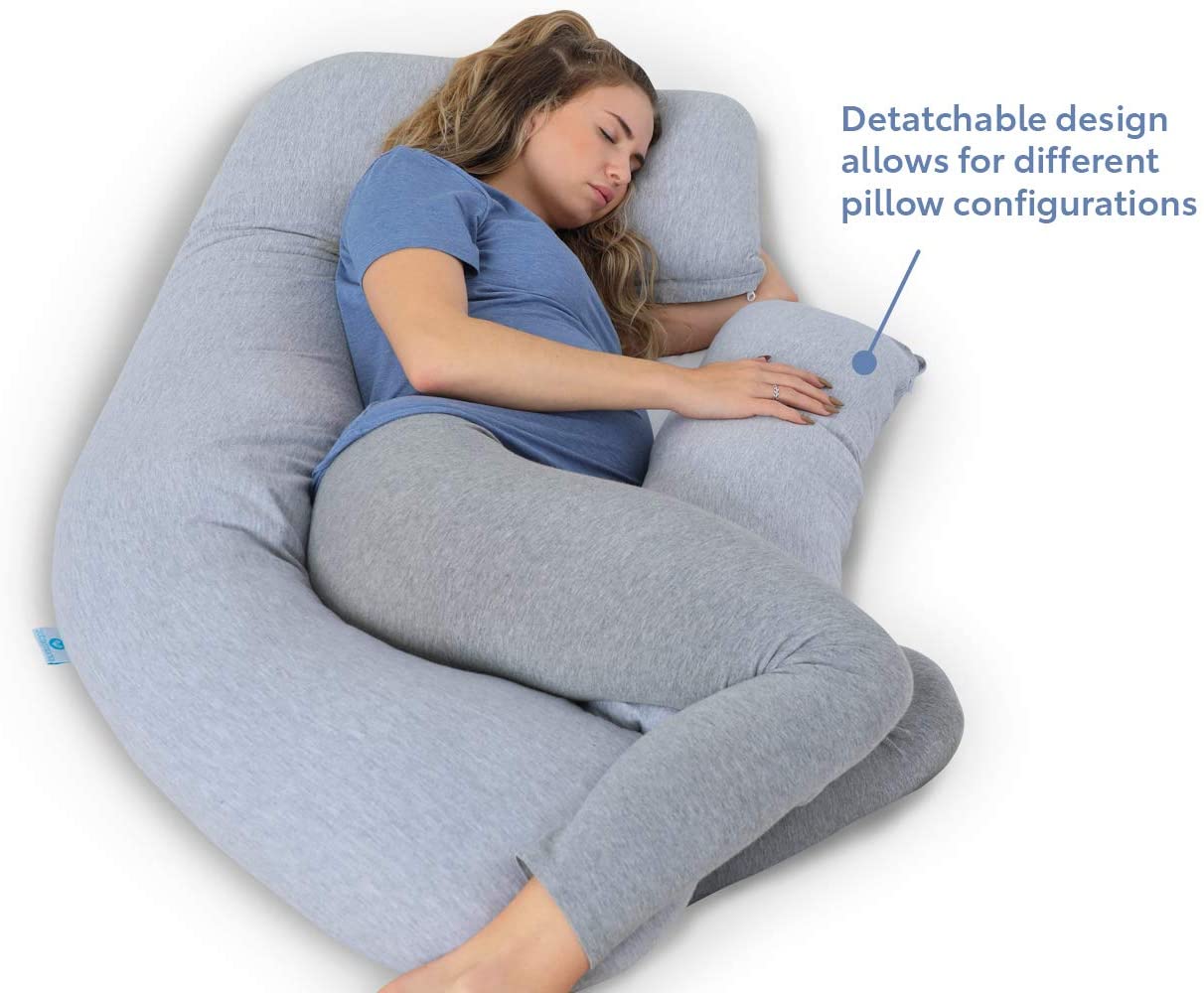 Pillow (with Travel/Storage Bag) U-Shape Full Body Pillow Maternity Support Detachable Extension