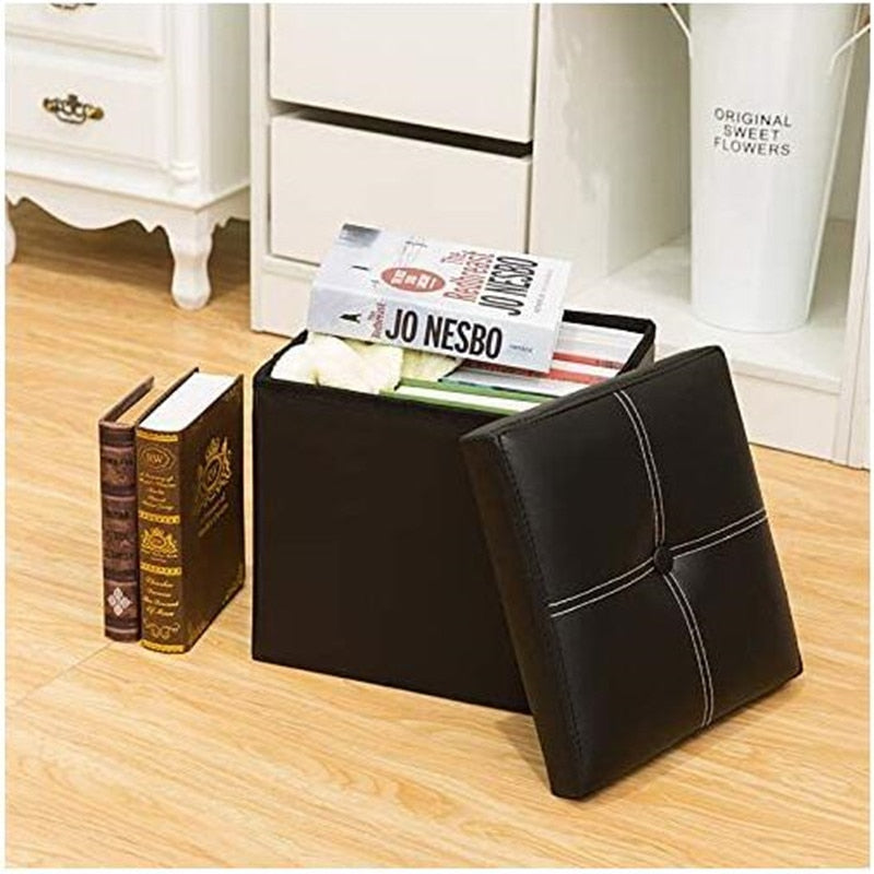 12 inch Non-slip Foldable Ottoman Storage Stool