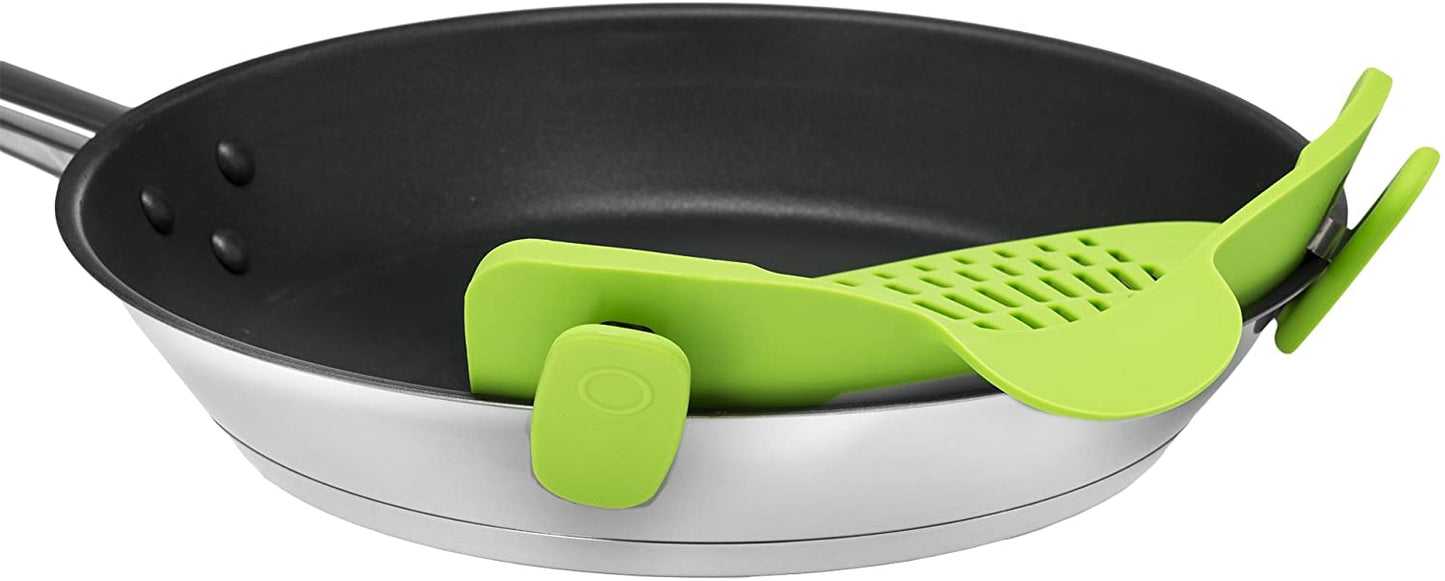 Kitchen Gizmo Snap 'N Strain Strainer, Clip On Silicone Colander, Fits All Pots and Bowls - Lime Green