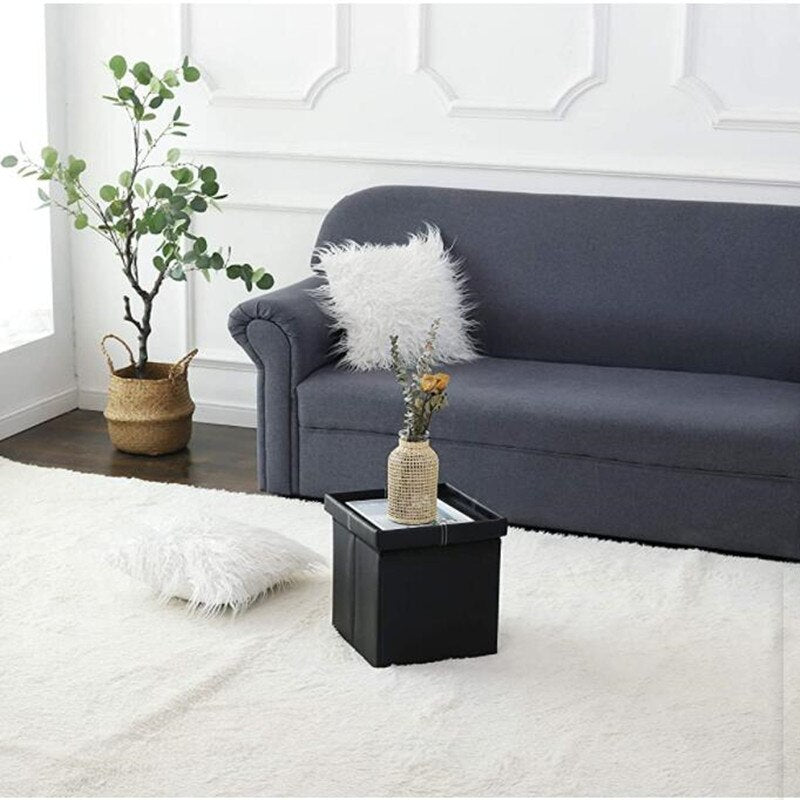 12 inch Non-slip Foldable Ottoman Storage Stool