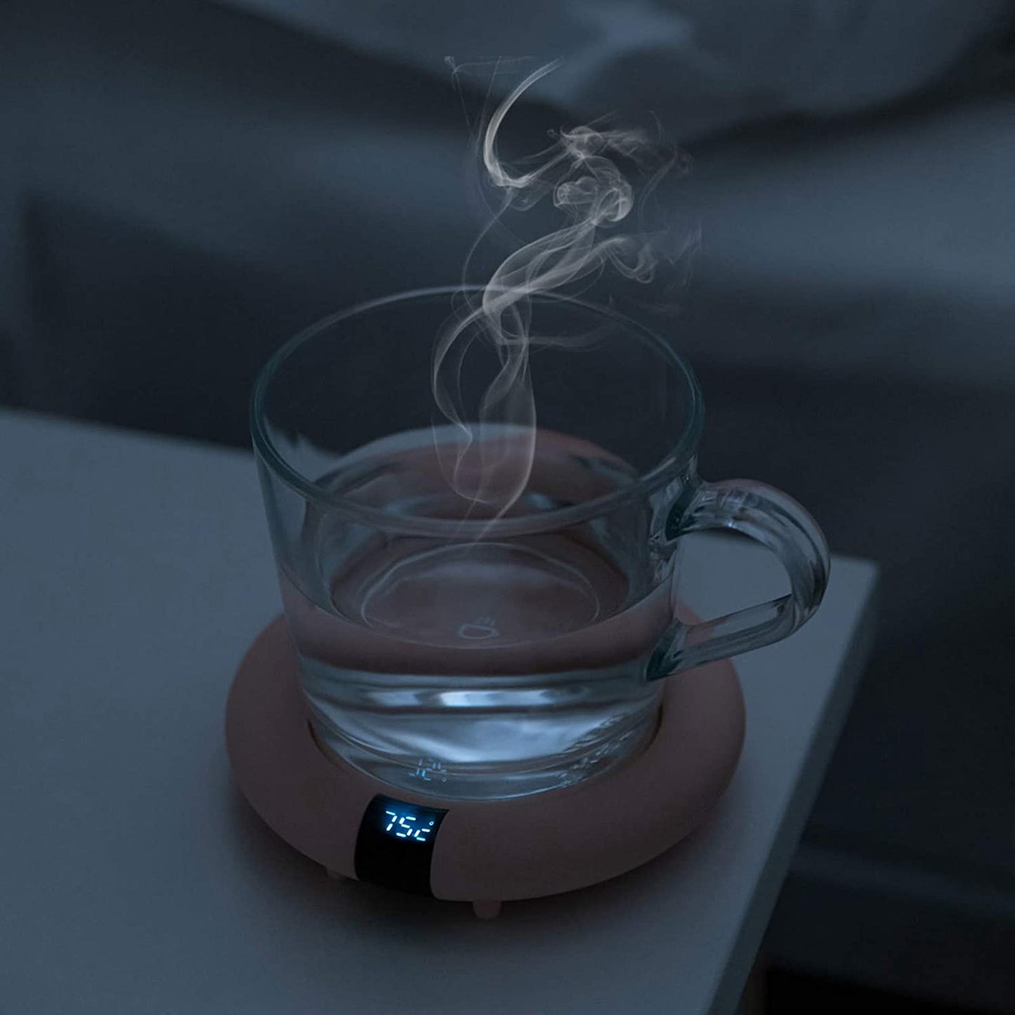 Perfk Coffee Mug Warmer Cup Heater Smart Thermostatic Hot Tea Makers 3 Gear Heating Coaster Desktop Heater for Coffee Milk Tea