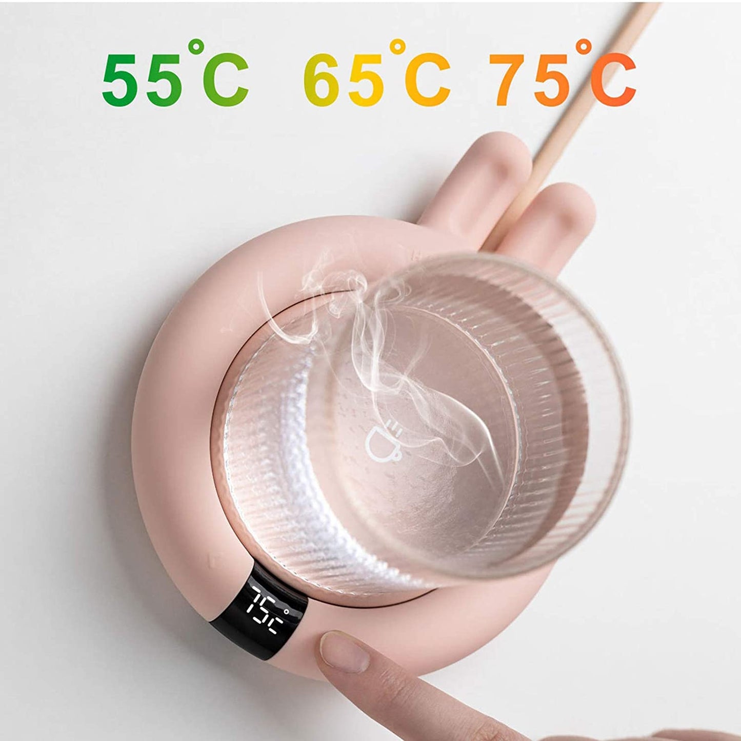 Perfk Coffee Mug Warmer Cup Heater Smart Thermostatic Hot Tea Makers 3 Gear Heating Coaster Desktop Heater for Coffee Milk Tea