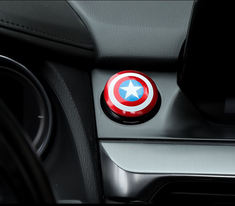 Marvel Captain America Car One-button Start Button Decorative Protective Cover Stickers Ignition Device Switch Decorative