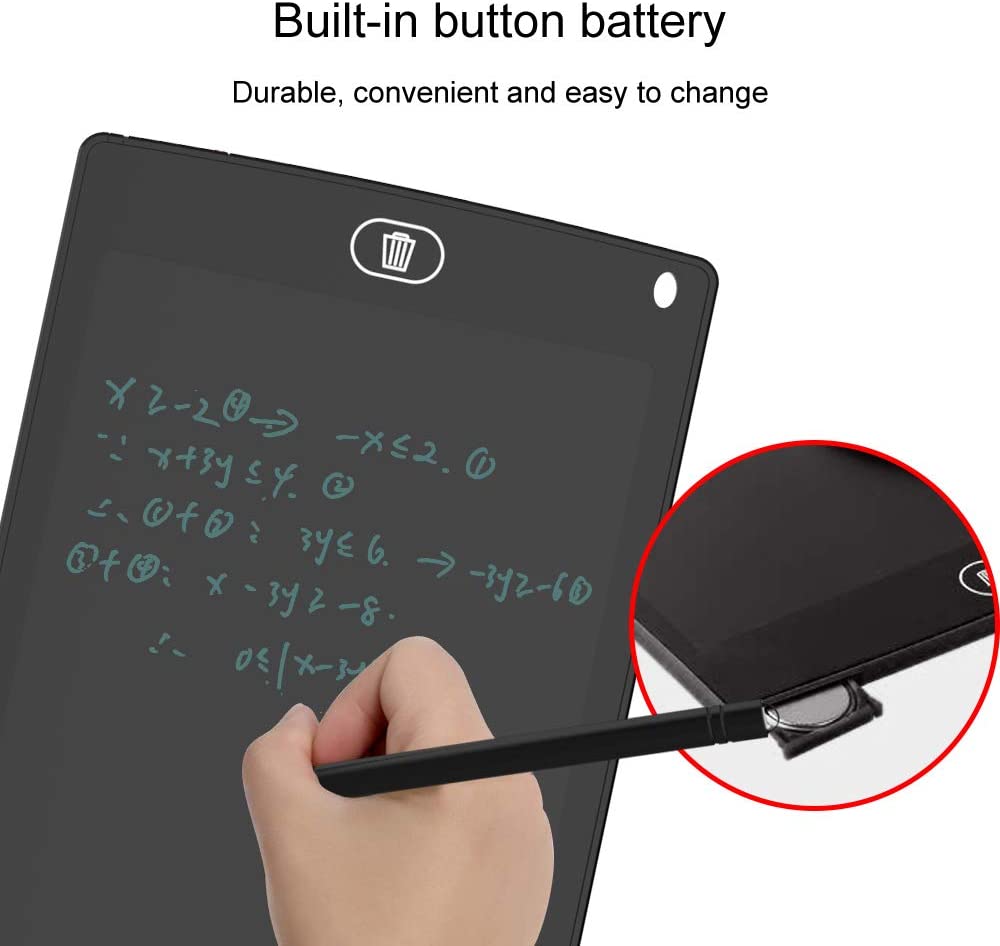 LCD Writing Tablet, 8.5 Inch Electronic Writing Board with Memory Lock Button, Environment Friendly Drawing Pad, for Kids and Adults, [Black] 2 pcs