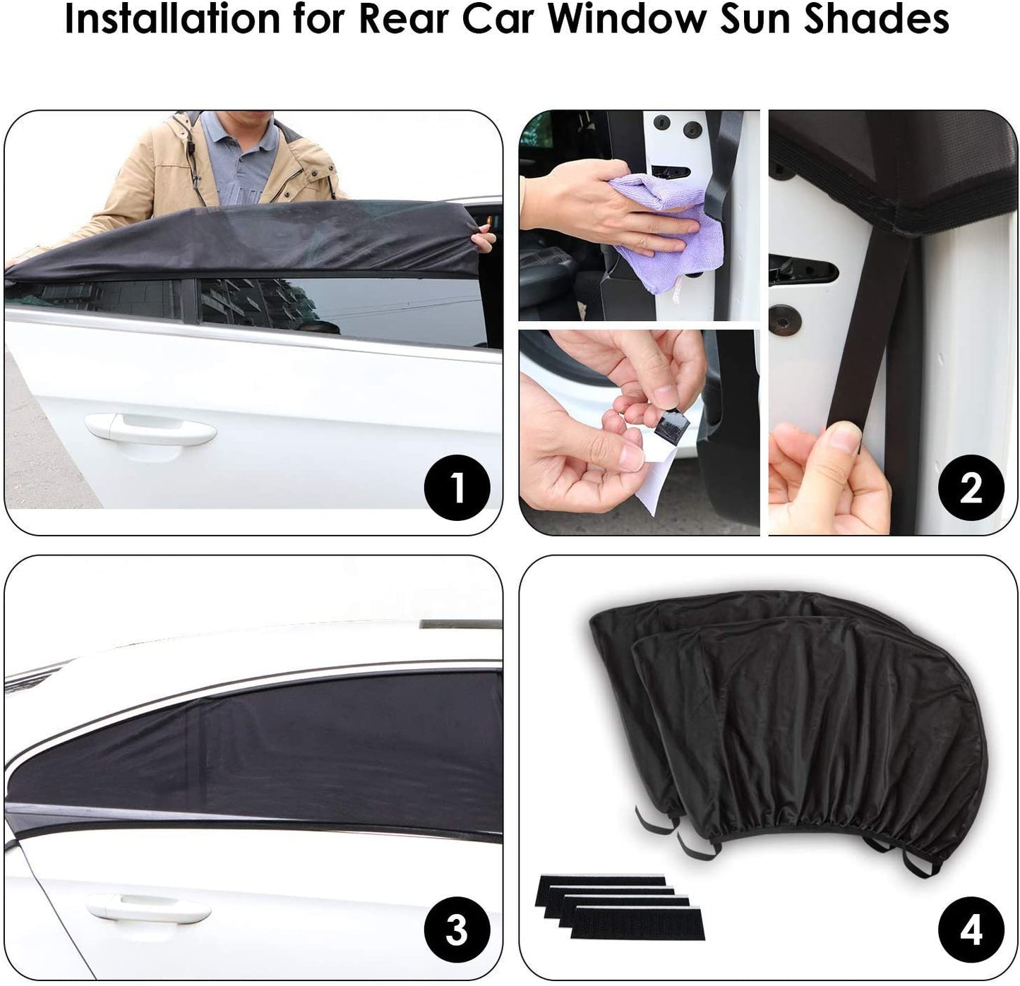 REACHS Car Sun Shade Side Window for Baby, Women, Kid, Pet Breathable Mesh Fits Most SUVs and Cars - 2PCS