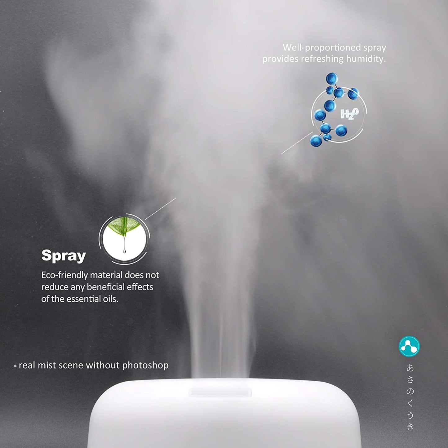 ASAKUKI 500ml Essential Oil Diffuser, 5 in 1 Ultrasonic Aromatherapy Fragrant Oil Vaporizer Humidifier, Timer and Auto-Off Safety Switch