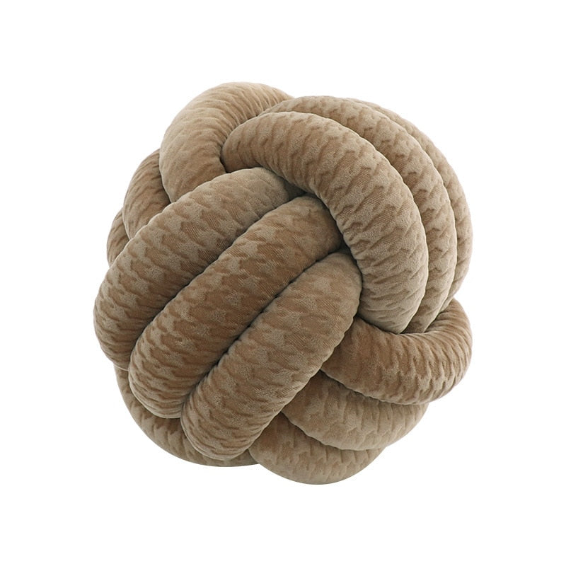 Soft Round Handmade Knotted Ball Sofa Pillow