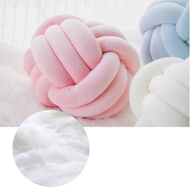 Soft Round Handmade Knotted Ball Sofa Pillow