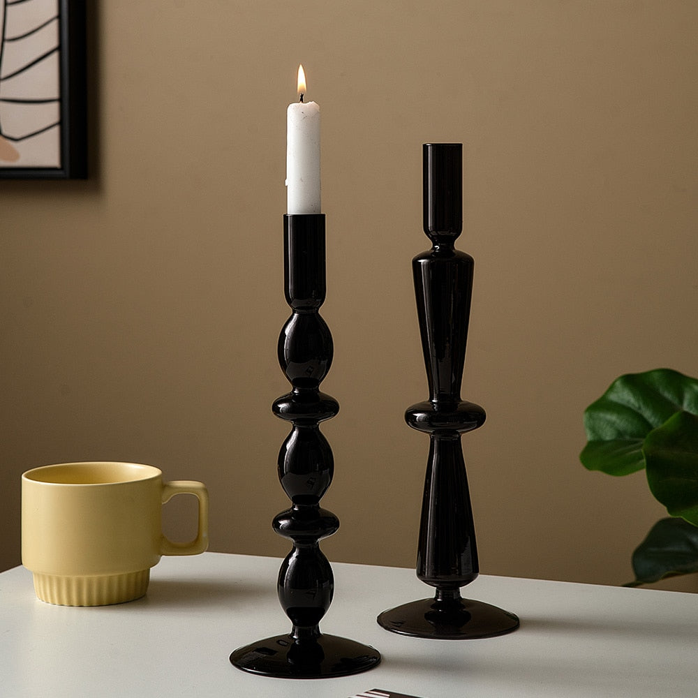 Retro Glass Candle Holders