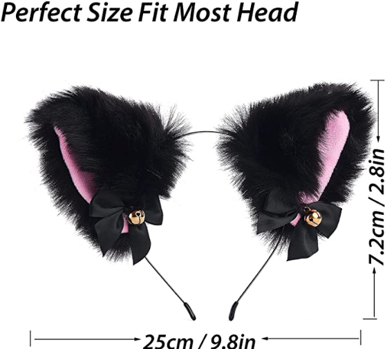 Jiaduo Cat Ears Headband Anime Cosplay Lolita Maid Kawaii Costume Accessories for Women, Girls Halloween Party