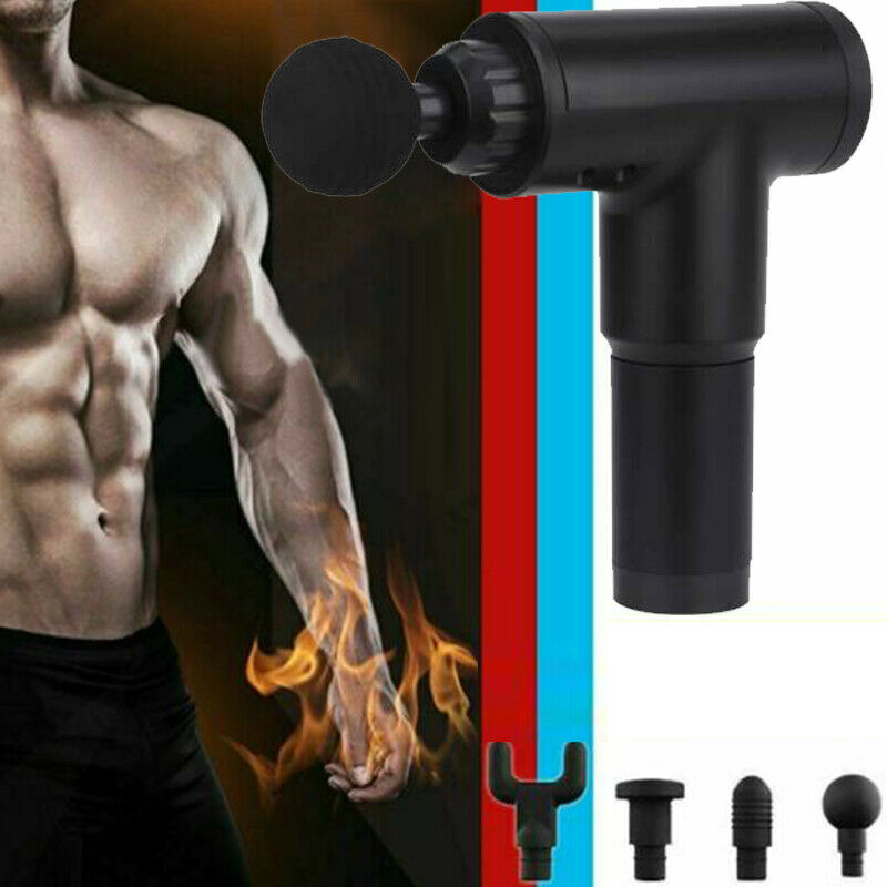 Massage Gun Percussion Massager Muscle Relaxing Therapy Deep Tissue 4 Heads AU